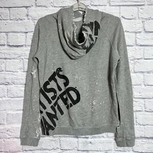 FREECITY Life Nature Love Hoodie SIZE 2 Gray Boho Distressed Oversized